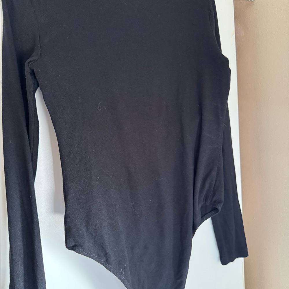 Bardot Black Fitted Long Sleeve Bodysuit